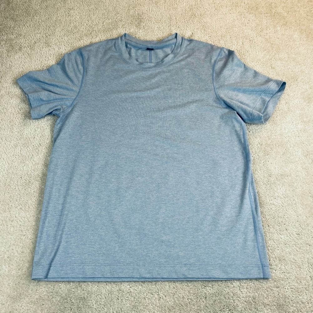 Lululemon Mens Soft Jersey Short Sleeve T Shirt Light Blue Performance Stretch